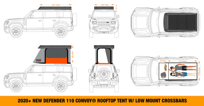 LAND ROVER 2020-22 Defender 110 CONVOY Rooftop Tent - PRE-ASSEMBLED-Offroad Scout