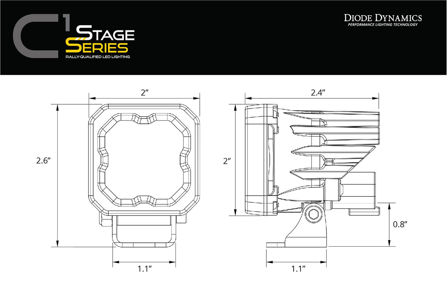 SS3 Pro Type SDX Kit ABL White SAE Fog Diode Dynamics-Offroad Scout