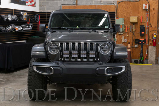 Jeep JL SS5 4-Pod CrossLink Grille Lightbar Kit Pro White Combo Diode Dynamics-Offroad Scout